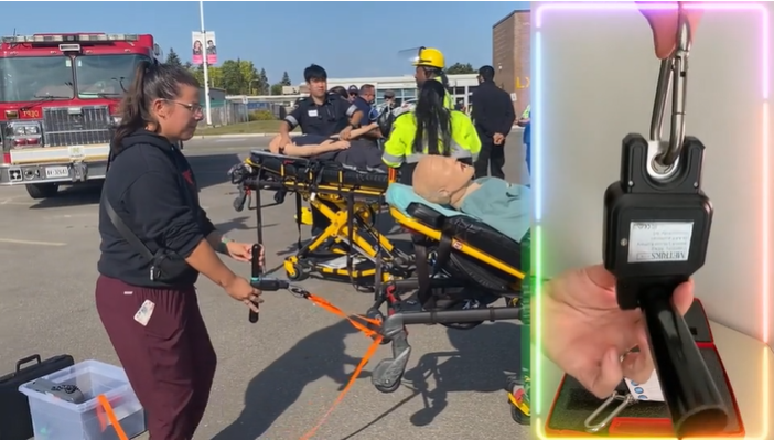FCE pull capacity test with stretcher simulation.