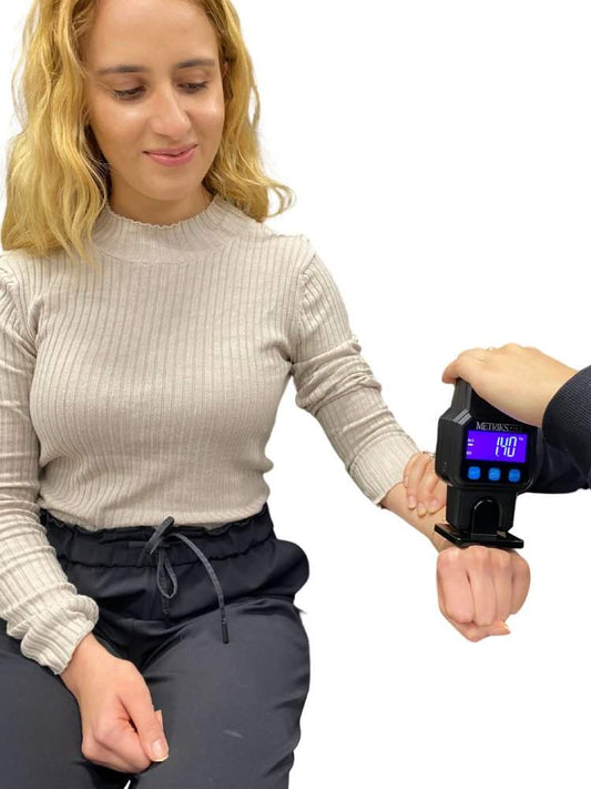 FCE manual muscle strength testing with digital gauge.